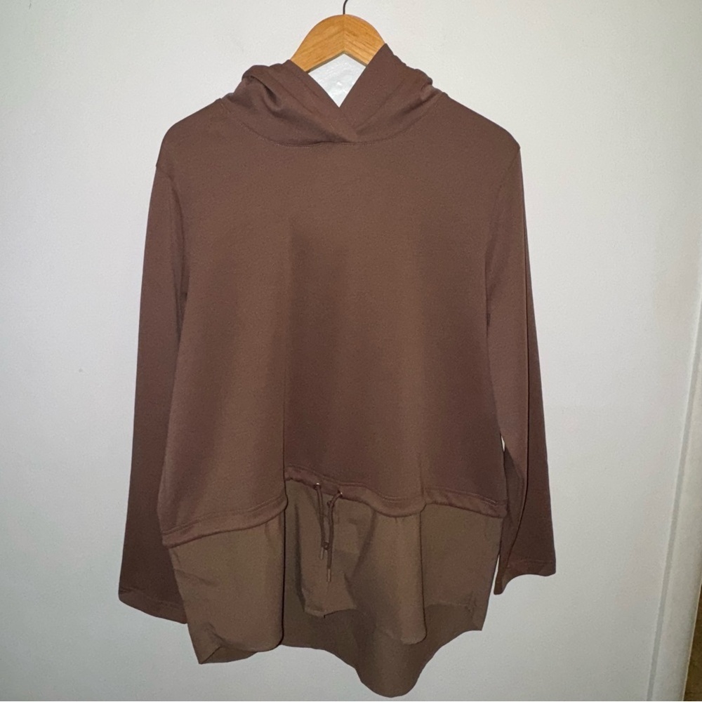 Athleta Gallery Hoodie Pullover Tunic Top Shirttail Women’s Size Extra Large - Picture 2 of 11